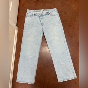 WORN ONCE SIZE 18 ABERCROMBIE JEANS WITH CRISS CROSS WAISTBAND